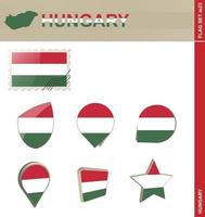 Hungary Flag Set, Flag Set vector