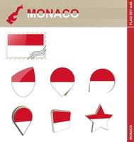 conjunto de banderas de Mónaco, conjunto de banderas vector