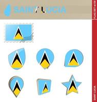 Saint Lucia Flag Set, Flag Set vector