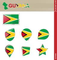 conjunto de banderas de guyana, conjunto de banderas vector