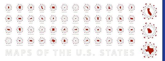 Maps of the US States collection in shape of virus.