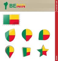 conjunto de banderas de benin, conjunto de banderas vector