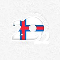 Happy New Year 2022 for Faroe Islands on snowflake background. vector