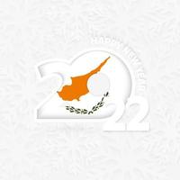 Happy New Year 2022 for Cyprus on snowflake background. vector