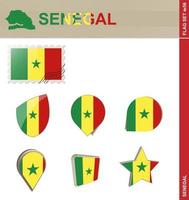 conjunto de banderas de senegal, conjunto de banderas vector