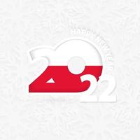 Happy New Year 2022 for Poland on snowflake background. vector