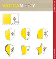 Vatican City Flag Set, Flag Set vector