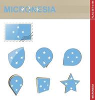 conjunto de banderas de micronesia, conjunto de banderas vector