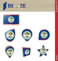 conjunto de banderas de belice, conjunto de banderas vector