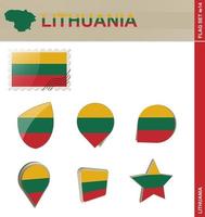 conjunto de banderas de lituania, conjunto de banderas vector