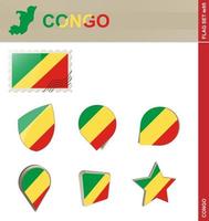 conjunto de banderas de congo, conjunto de banderas vector