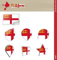 conjunto de bandera sark, conjunto de bandera vector