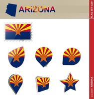 conjunto de banderas de arizona, conjunto de banderas vector