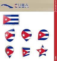 conjunto de banderas de cuba, conjunto de banderas vector