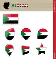 conjunto de bandera de sudán, conjunto de bandera vector
