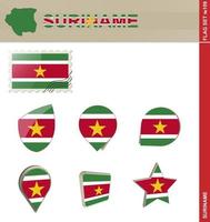 conjunto de banderas de surinam, conjunto de banderas vector