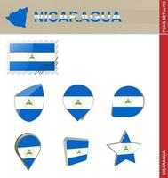 conjunto de banderas de nicaragua, conjunto de banderas vector