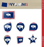 conjunto de banderas de wyoming, conjunto de banderas vector