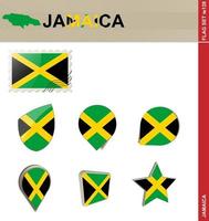 conjunto de bandera de jamaica, conjunto de bandera vector