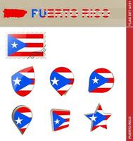 conjunto de bandera de puerto rico, conjunto de bandera vector