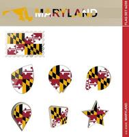 conjunto de banderas de Maryland, conjunto de banderas vector