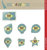 conjunto de banderas de delaware, conjunto de banderas vector