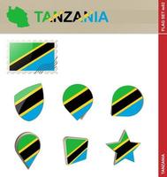 conjunto de banderas de tanzania, conjunto de banderas vector