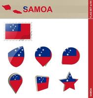 conjunto de banderas de samoa, conjunto de banderas vector