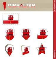 conjunto de bandera de gibraltar, conjunto de bandera vector