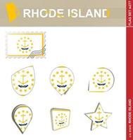 conjunto de banderas de rhode island, conjunto de banderas vector