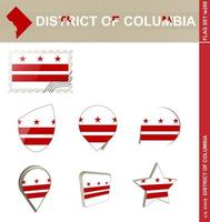 conjunto de banderas del distrito de columbia, conjunto de banderas vector