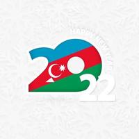 feliz año nuevo 2022 para azerbaiyán sobre fondo de copos de nieve. vector