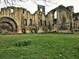 Leeds in Yorkshire in the UK in March 2020. A view of Kirkstall Abbey photo