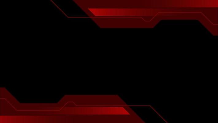 modern red frame with black  background, geometry futuristic graphic