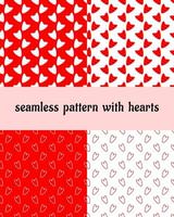 set seamless pattern with hearts vector