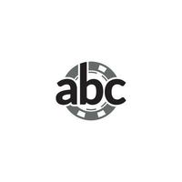 letra abc y diseño de logotipo o icono de fichas de casino vector