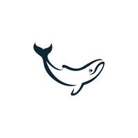 Whale icon logo illustration template vector