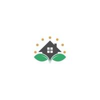 Eco house logo icon design illustration template vector