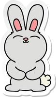 sticker of a quirky hand drawn cartoon rabbit vector