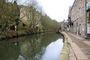 una vista del puente hebden en yorkshire foto