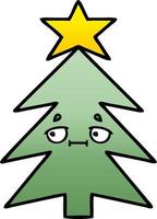 gradient shaded cartoon christmas tree vector