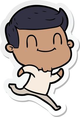 sticker of a cartoon friendly man