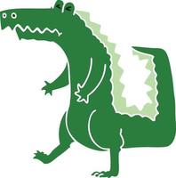 quirky hand drawn cartoon crocodile vector