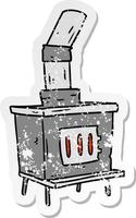 distressed sticker cartoon doodle of a house furnace vector