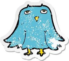 retro distressed sticker of a cartoon owl vector