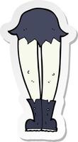 sticker of a cartoon vampire legs vector