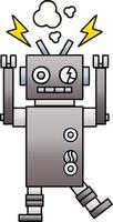 gradient shaded cartoon malfunctioning robot vector