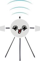 flat color retro cartoon satellite vector
