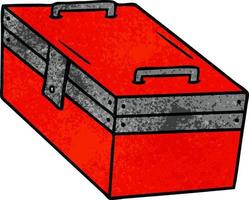 textured cartoon doodle of a metal tool box vector