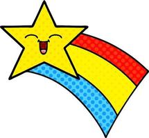 comic book style cartoon shooting rainbow star vector